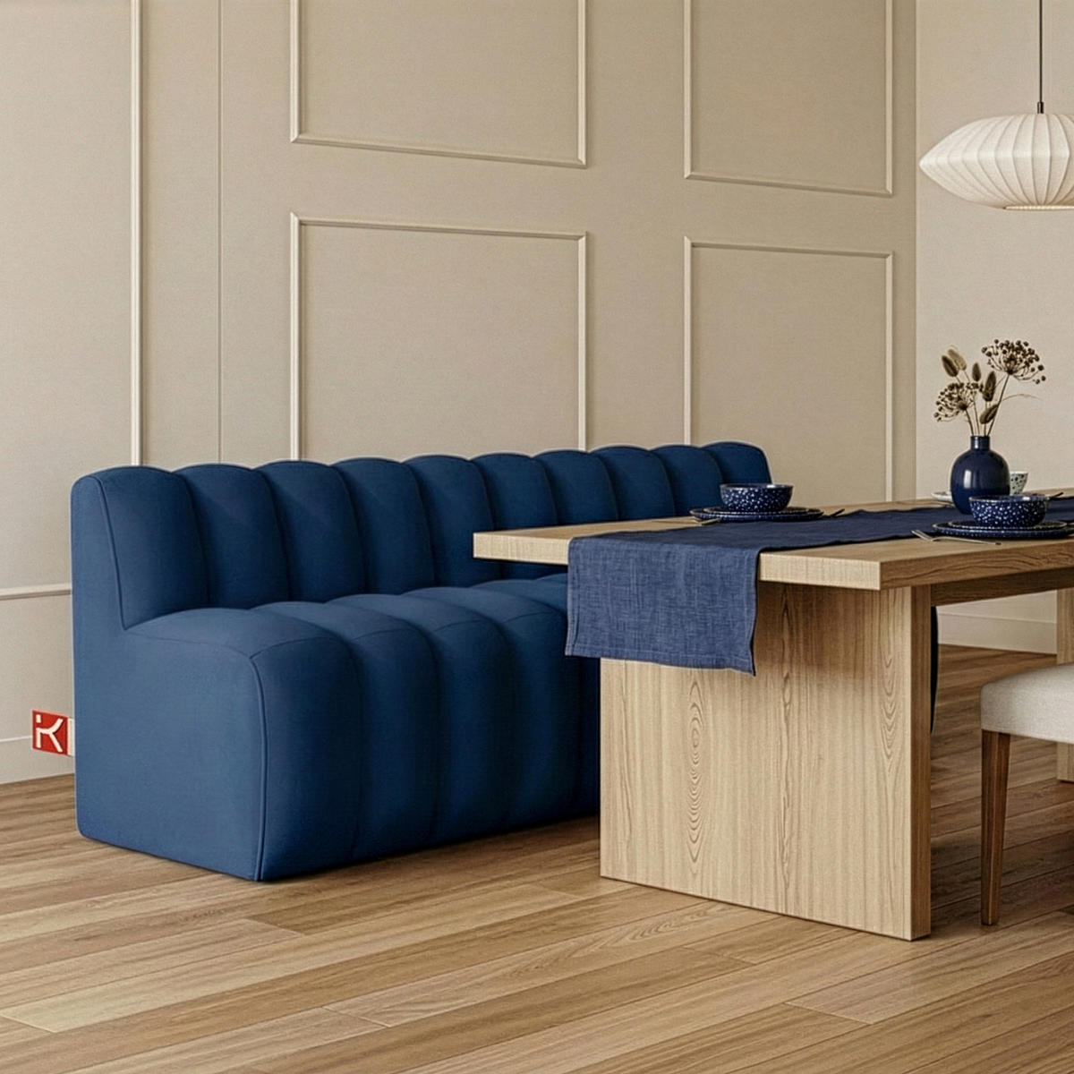 ESSZIMMERBANK CORDA, Dunkelblau - Dunkelblau, Holz/Holzwerkstoff (203/78/71cm) - KONSIMO®