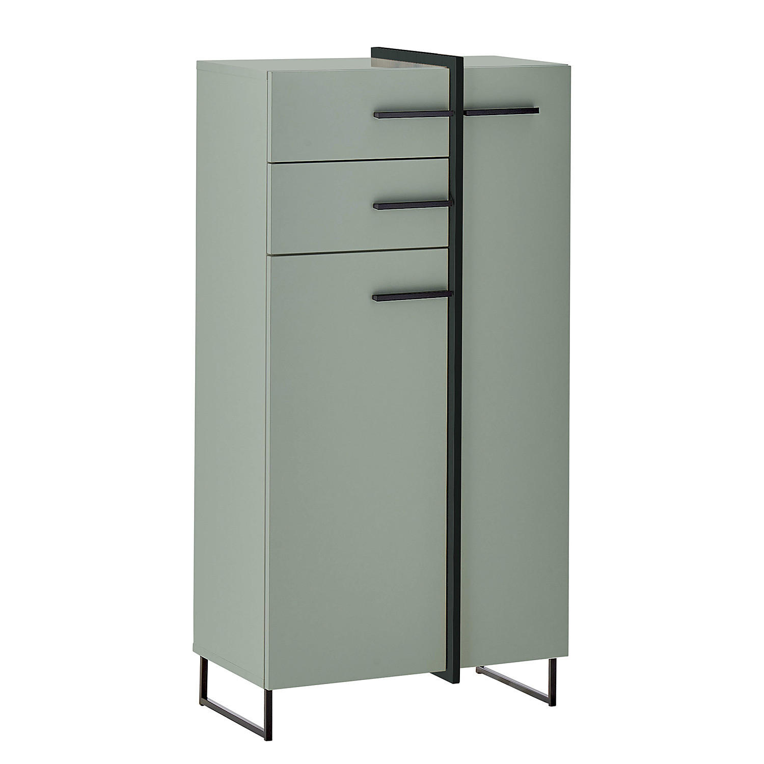 MIDISCHRANK - Mintgrün/Grau, Holzwerkstoff (60/119/35cm) - home24