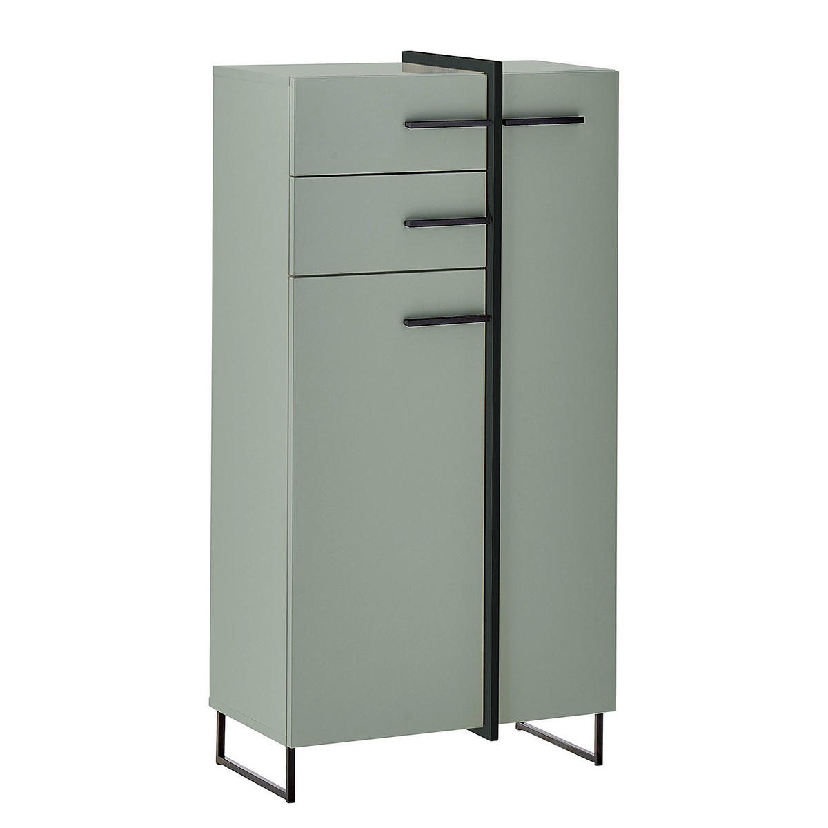 MIDISCHRANK - Mintgrün/Grau, Holzwerkstoff (60/119/35cm) - home24