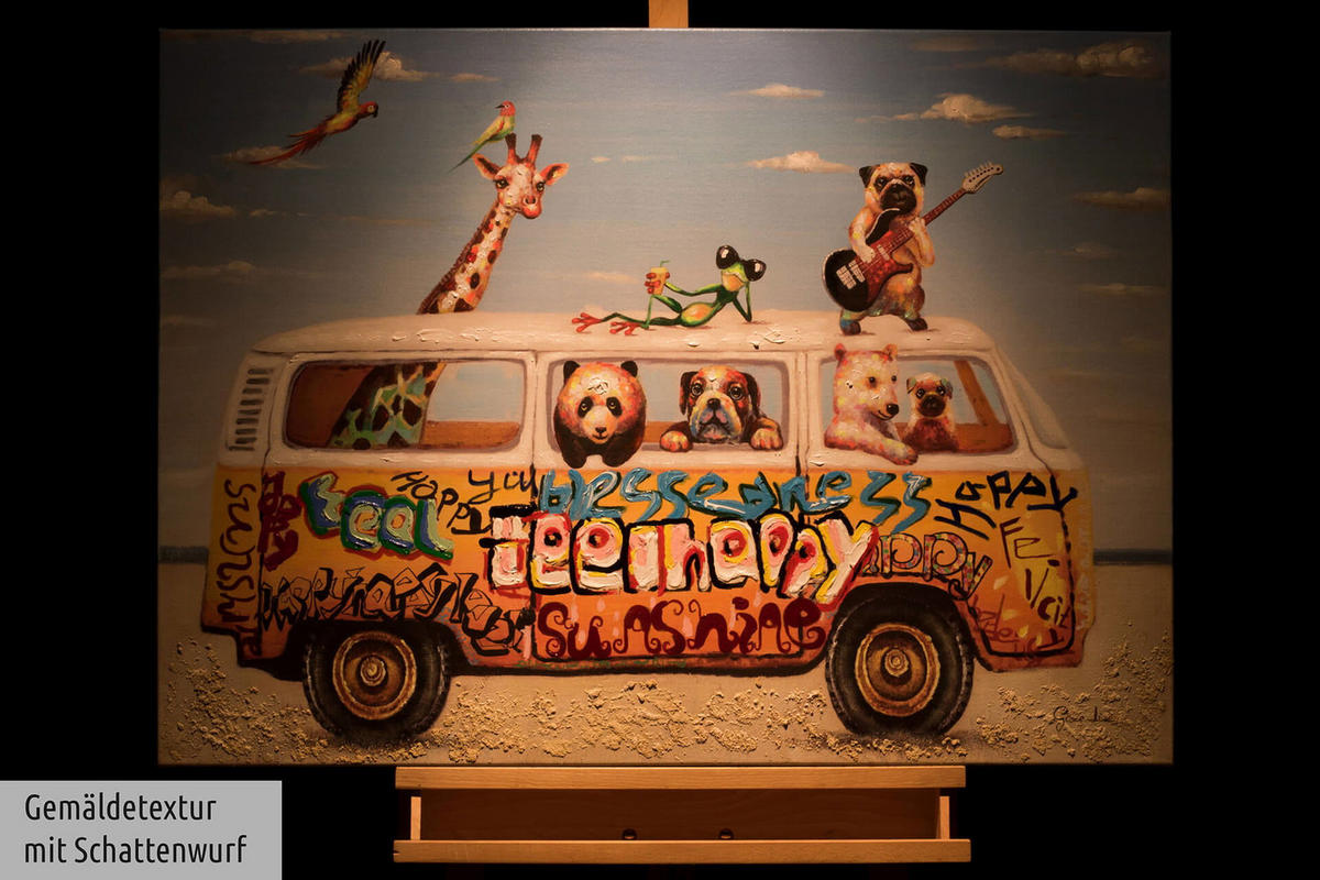 ÖLGEMÄLDE 100/70 cm - Multicolor, Holz/Textil (1.82/70cm) - KUNSTLOFT