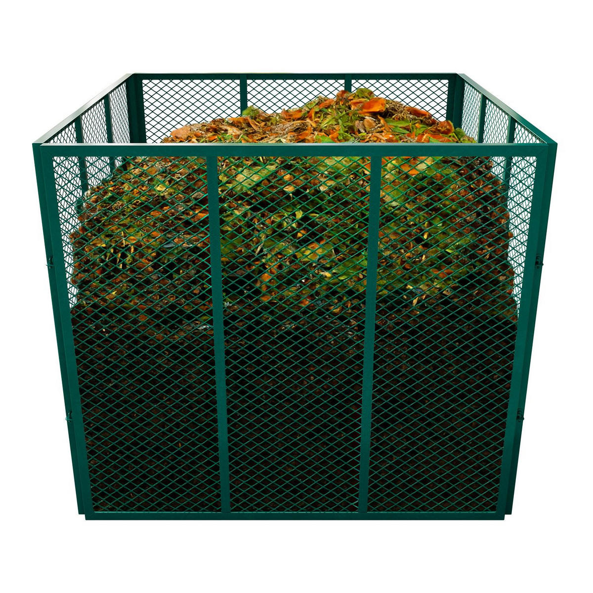 KOMPOSTER Metall dunkelgrün 450L - Grün, Metall (80/70/80cm) - Juskys