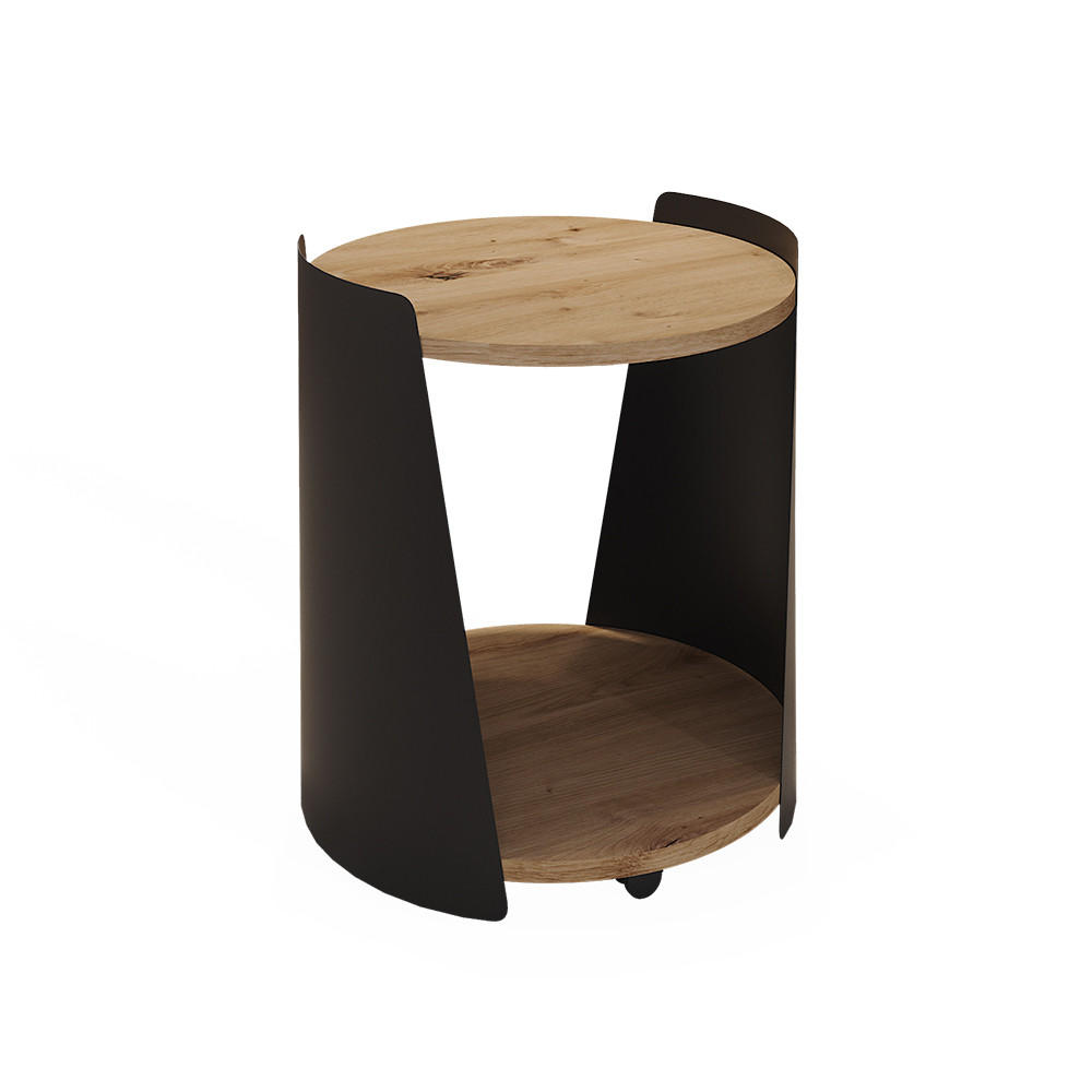 KONFERENČNÍ STŮL Lofta Černá 40 x 40 cm - černá/barva dubu, kompozitní dřevo (40/40/46cm) - Vicco