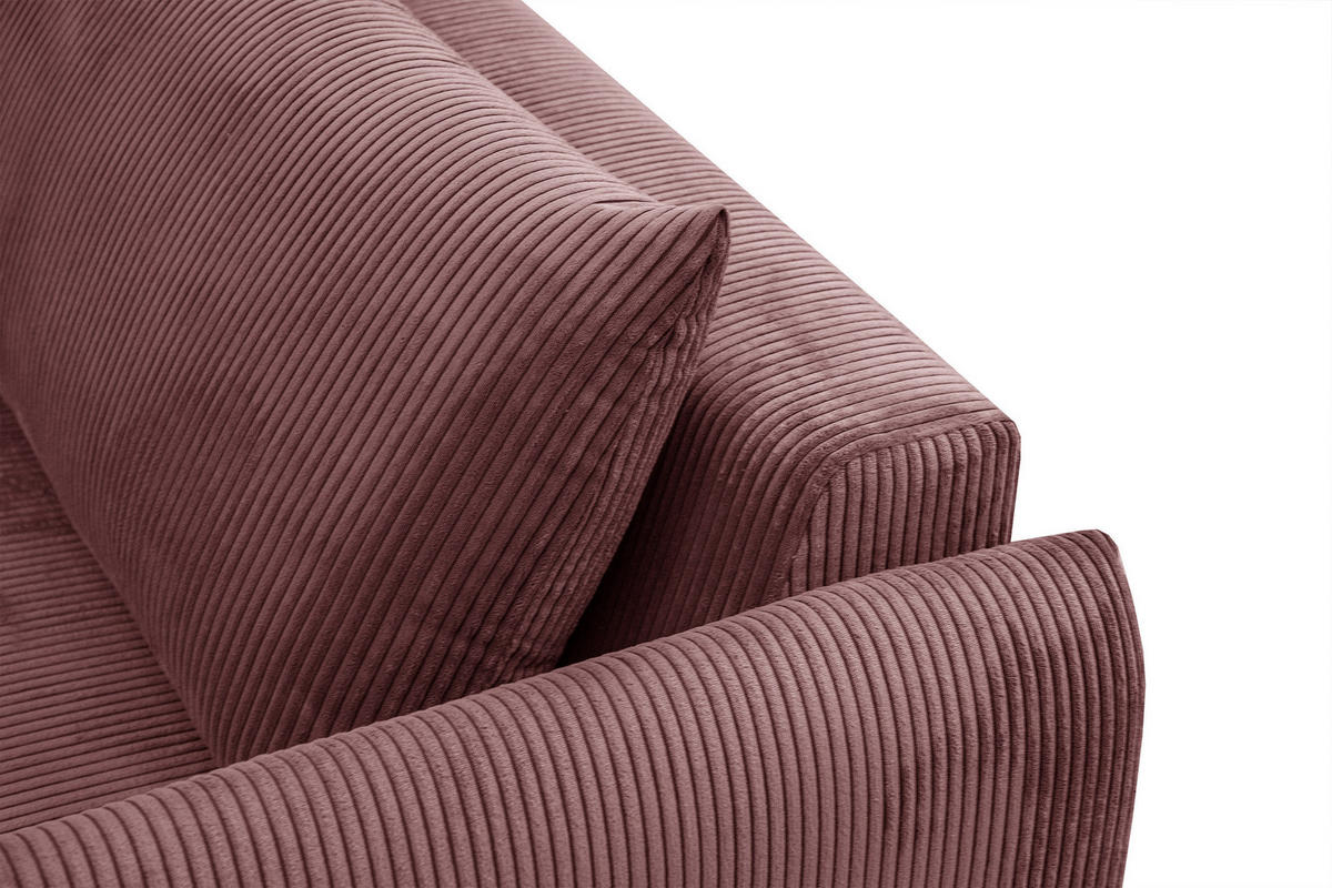 ECKSOFA TAUER 5-Sitzer, altrosa - Schwarz/Altrosa, Holzwerkstoff/Kunststoff (292/174cm) - Courtois Laville