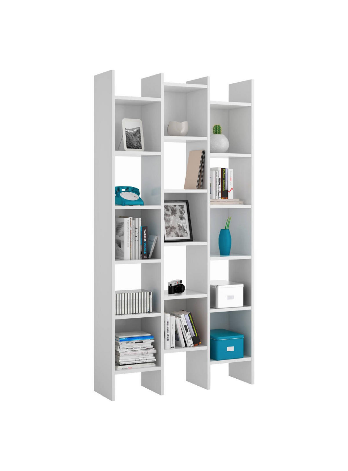 BÜCHERREGAL Weiß 29/96/192 cm - Weiß, Holzwerkstoff (96/192/29cm) - DMORA
