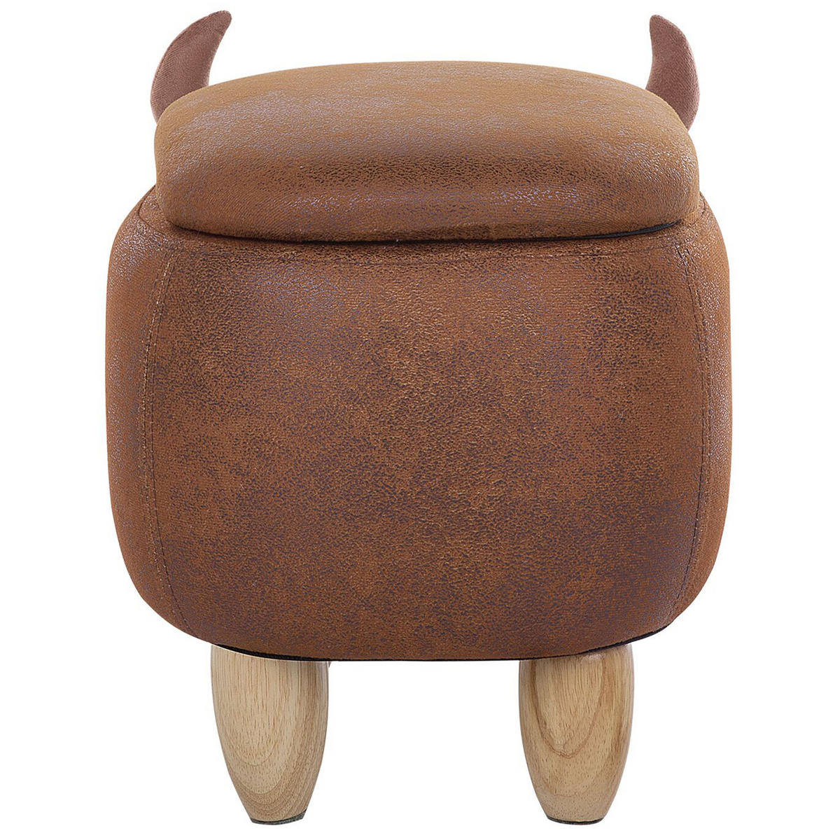 TIERHOCKER Cow 32/60/35 cm - Braun, Kunststoff/Textil (60/35/32cm) - Beliani