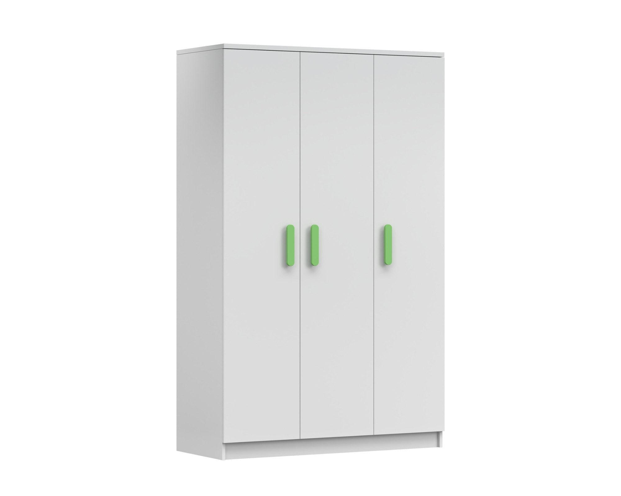 Deine Möbel 24 Kinderkleiderschrank Weiß, Grün 120x192x50 cm