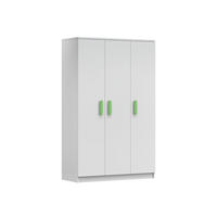 KINDERKLEIDERSCHRANK INGE 19 120/192/50 cm Weiß/Grün - Weiß/Grün, Holzwerkstoff (120/192/50cm) - Deine Möbel 24