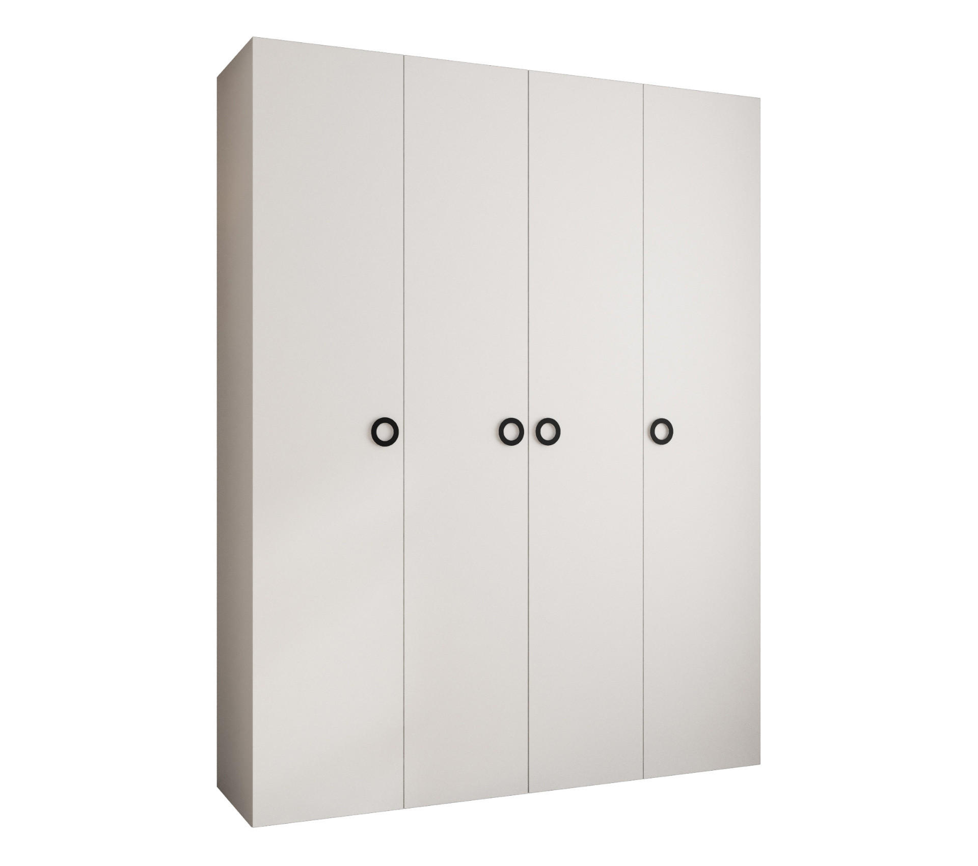 DREHTÜRENSCHRANK 245,5/190/40 4-türig - Schwarz/Weiß, Holz/Metall (190/245.5/40cm) - Abiks Möbel
