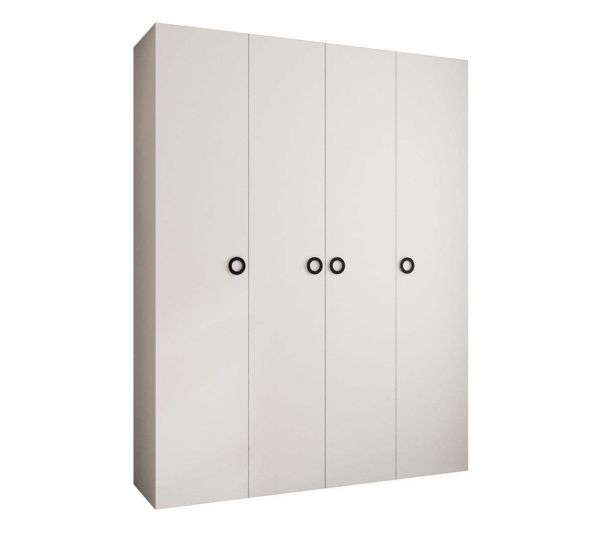 DREHTÜRENSCHRANK 245,5/190/40 4-türig - Schwarz/Weiß, Holz/Metall (190/245.5/40cm) - Abiks Möbel