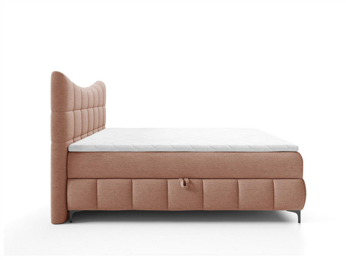 BOXBETT Charles Premi.. In Aragon - Rotbraun, Holzwerkstoff/Textil (120/200cm) - Fun Möbel