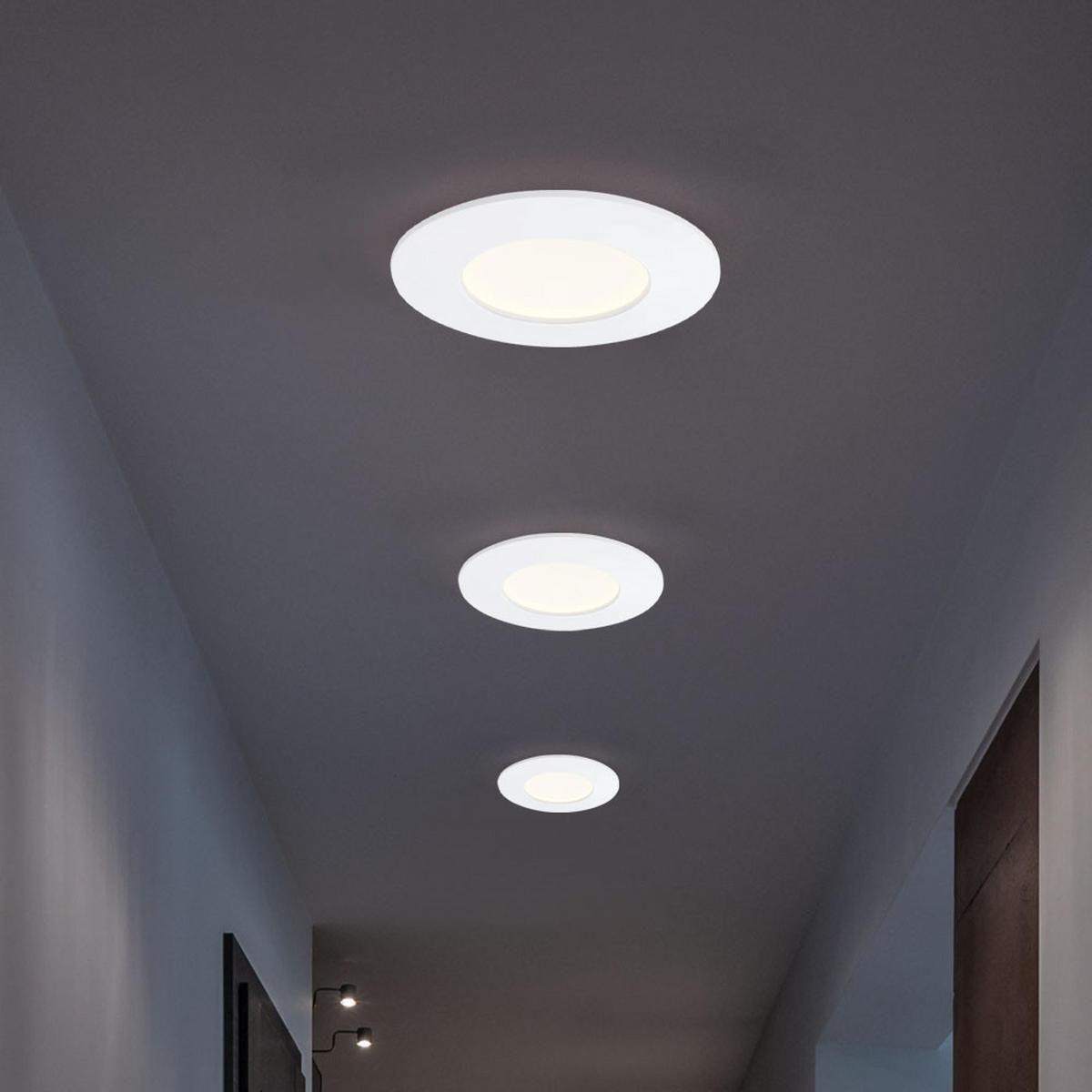 LED EINBAULEUCHTE Kunststoff Weiß 3er Set - Weiß, Kunststoff (8.5/8.5/3cm) - Briloner