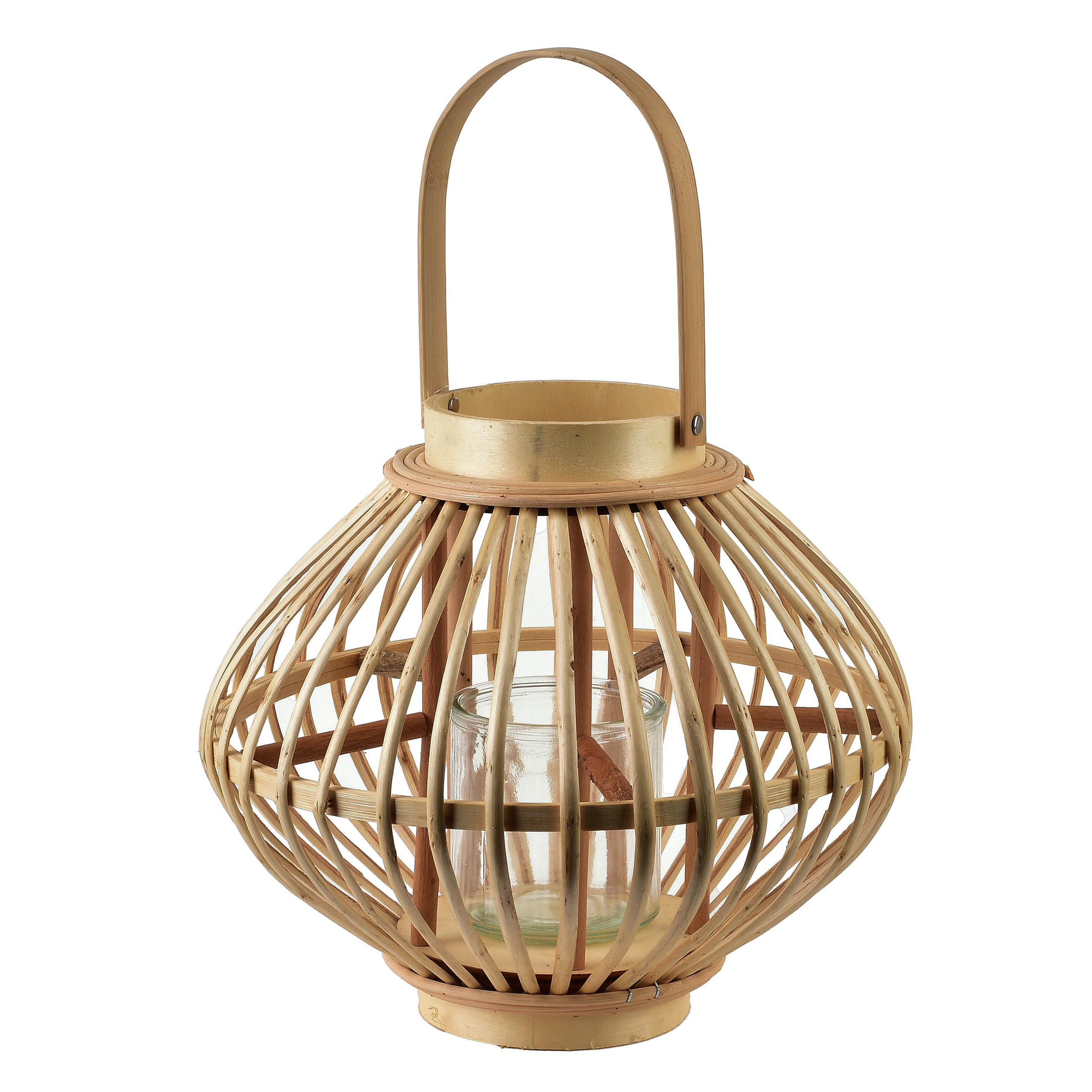 WINDLICHT LUCIE Natur 32xh27cm Weidengeflecht - Beige, Naturmaterialen (32/27/32cm) - Mondex