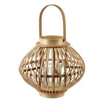 WINDLICHT LUCIE Natur 32xh27cm Weidengeflecht - Beige, Naturmaterialen (32/27/32cm) - Mondex