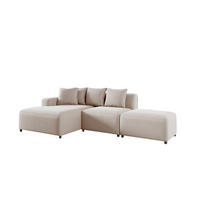 ECKSOFA Megan Xs In Stoff Salvador - Beige, Holzwerkstoff/Textil (304/165cm) - Fun Möbel