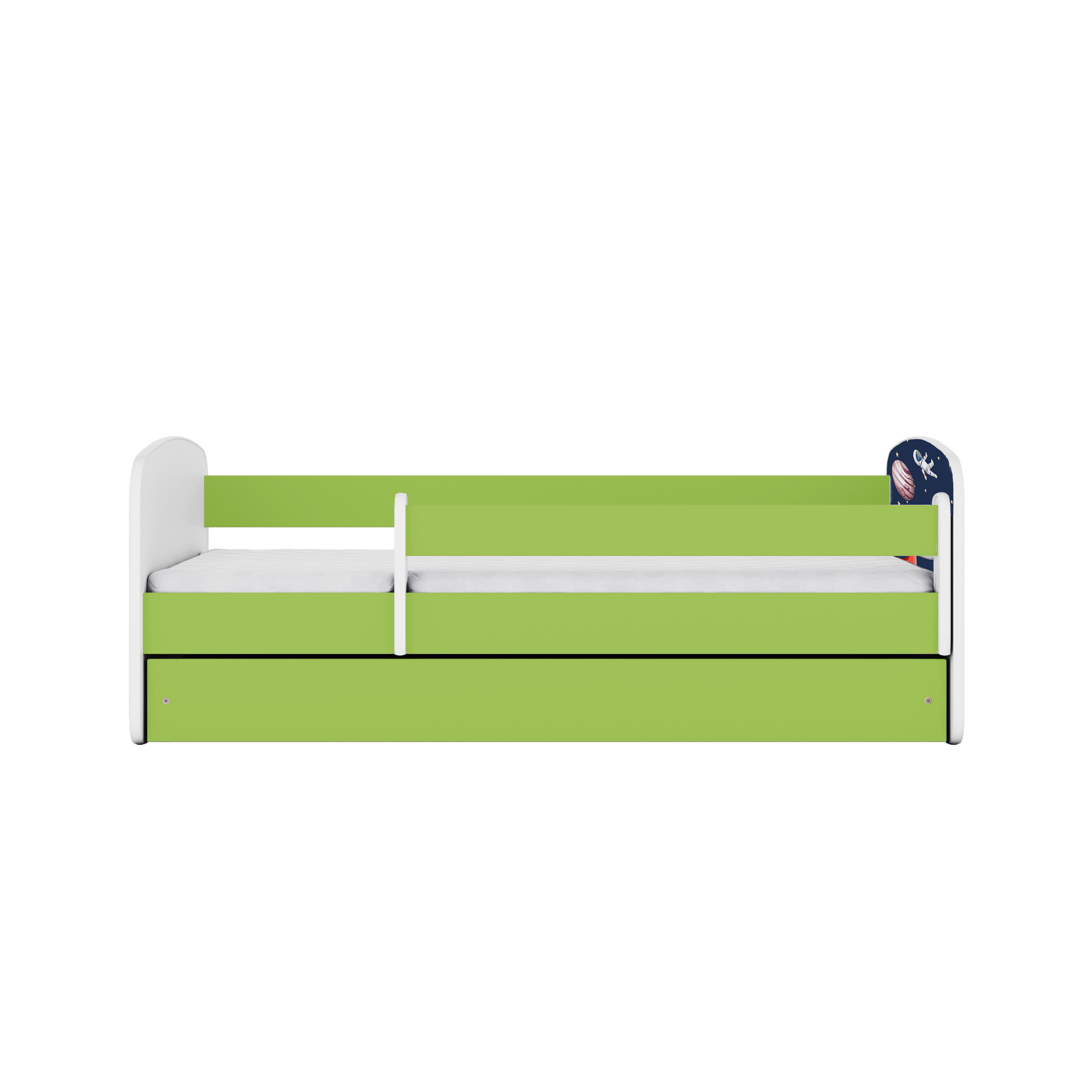 KINDERBETT Kosmos mit Schublade 160/80 90/61/164 - Grün, Holzwerkstoff (80/160cm) - RAUMHIRSCH FURNITURE