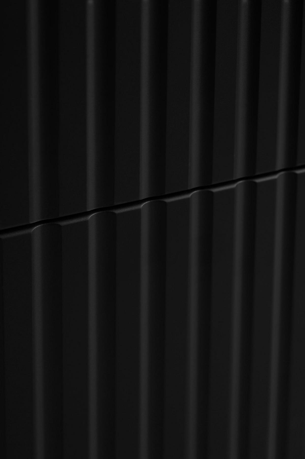 WASCHBECKENUNTERSCHRANK LINEA hängend geriffelt Schwarz matt mit Waschtischplatte 120/48/44 cm - Schwarz, Holzwerkstoff (120/48.4/43.7cm) - Rodan