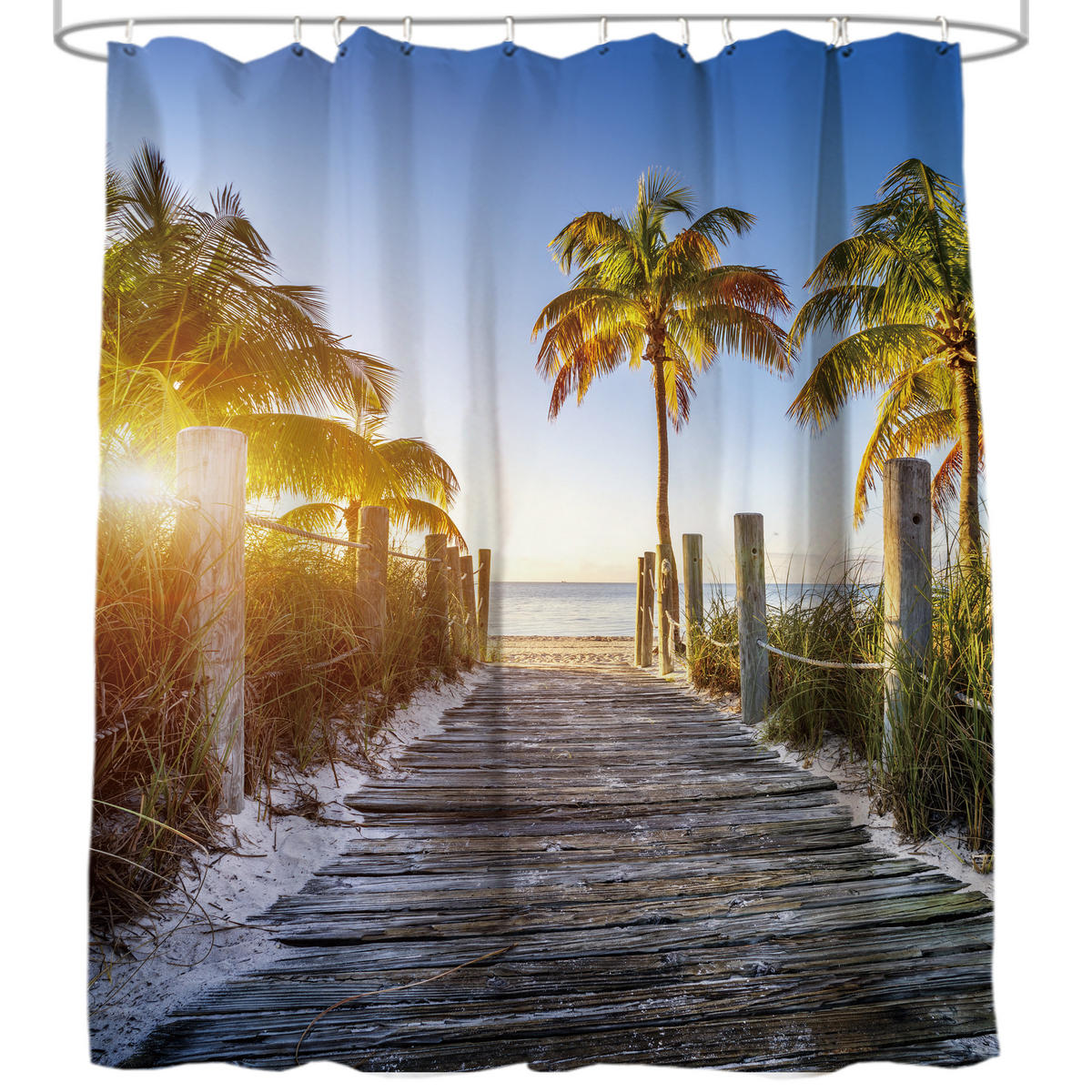 DUSCHVORHANG Fort Lauderdale 180 x 200 cm - Blau, Textil (180/200cm) - Sanilo