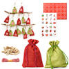 ADVENTSKALENDER zum Selbstbefüllen, 24 Geschenk-Säckchen Rot - Rot, Kunststoff (9.5/3/13cm) - Dunedesign