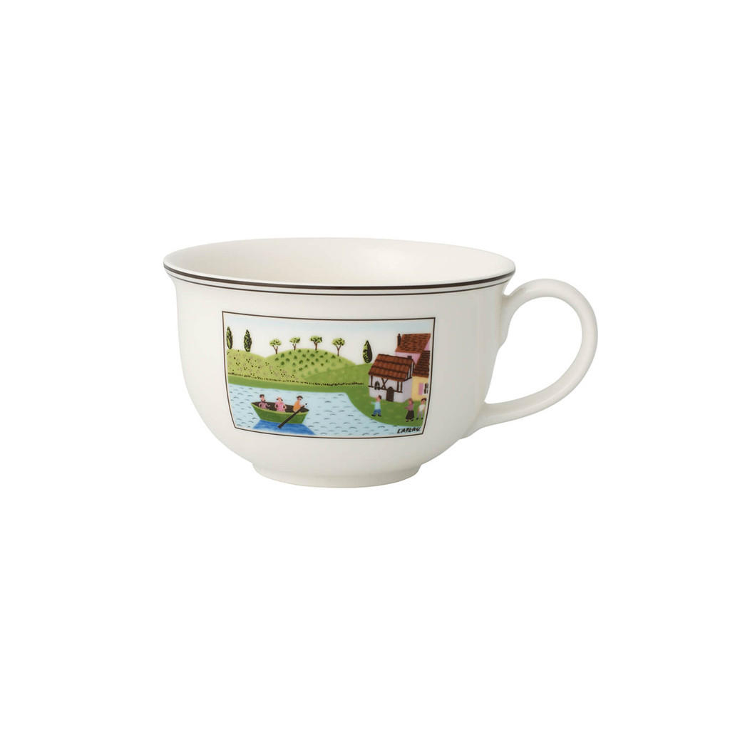 CAFÉ AU LAIT OBERTASSE Charm & Breakfast Design Naif weiß-bunt 500 ml - Multicolor/Weiß, Keramik (0.5L) - Villeroy & Boch