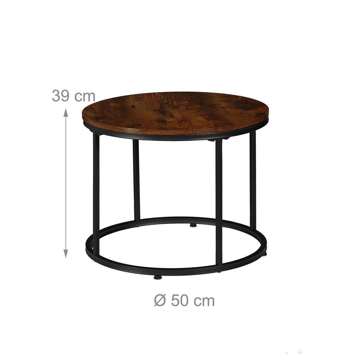 2-TLG.SATZTISCH-SET - Multicolor, Holzwerkstoff/Metall (70/70/46cm) - Relaxdays