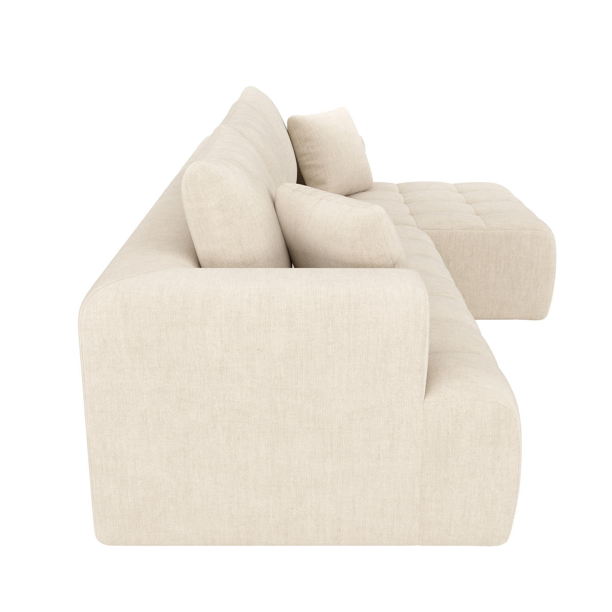 ECKSOFA 244.5/136/79 cm Beige Chenille - Beige, Textil (244.5/136cm) - Oxeza