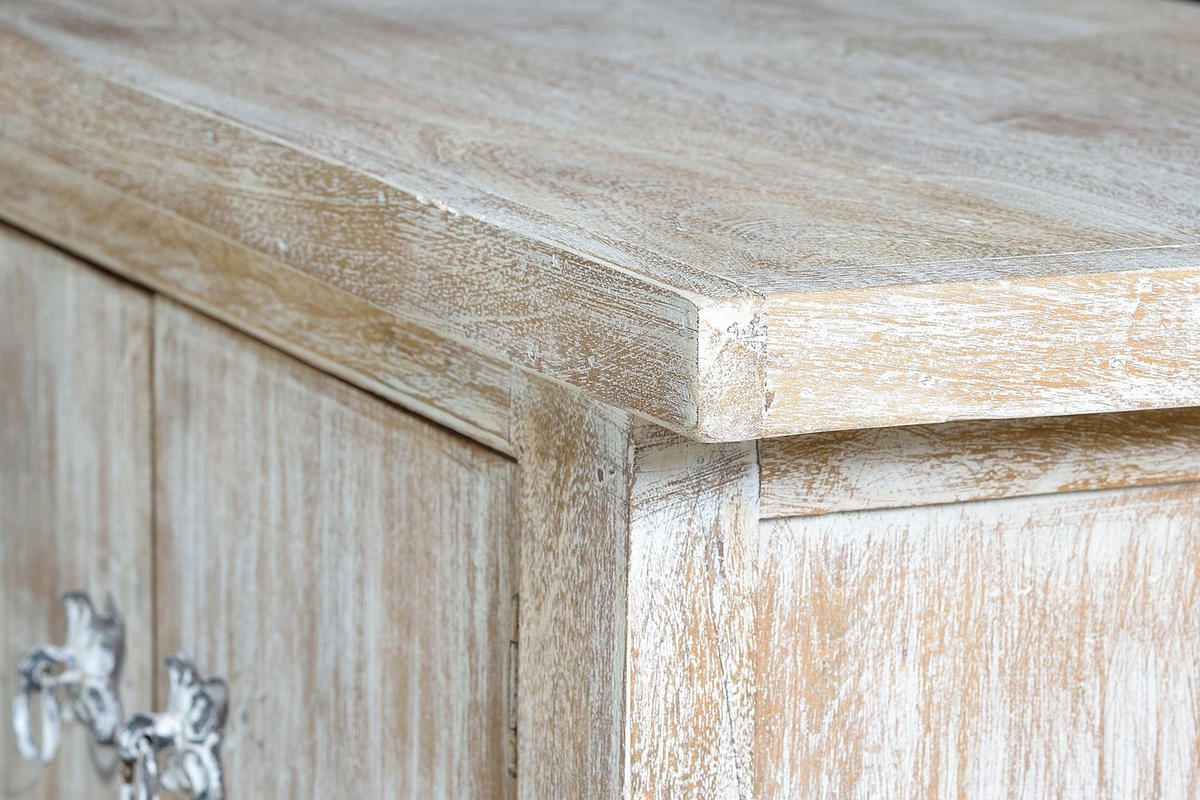 TV-SCHRANK aus gealtertem weißem Mangoholz - Perlmutt, Holz (230/44/50cm) - Giner y Colomer