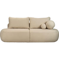 SCHLAFSOFA Bolla 3-Sitzer mit Bettkasten, Beige Boucle 240/90/90 cm - Beige/Schwarz, Kunststoff/Textil (240/90/90cm) - WFL GROUP