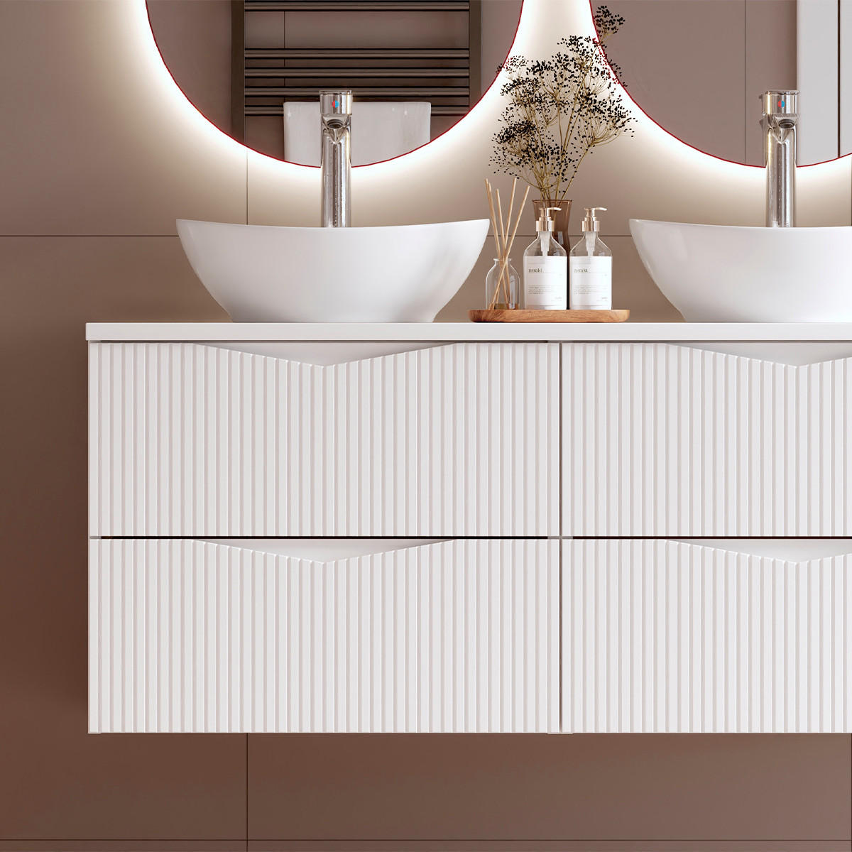 WASCHTISCHUNTERSCHRANK 120.6cm Tao Weiß - Weiß, Holzwerkstoff (120.6/52.2/46.5cm) - Petits-meubles