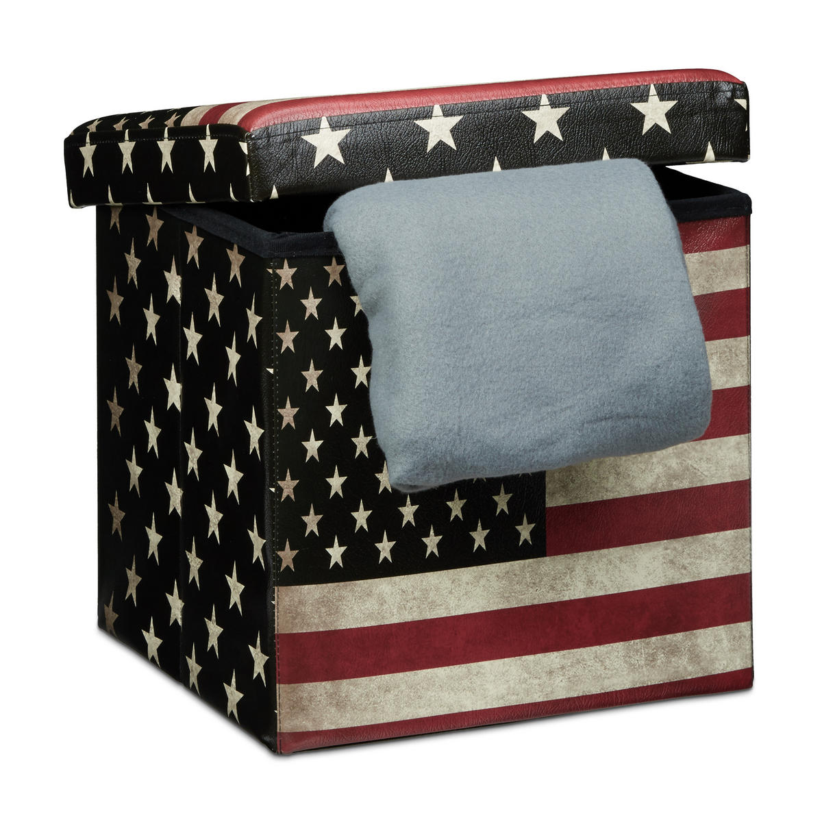 SITZHOCKER - Multicolor, Holzwerkstoff/Kunststoff (38/38/38cm) - Relaxdays