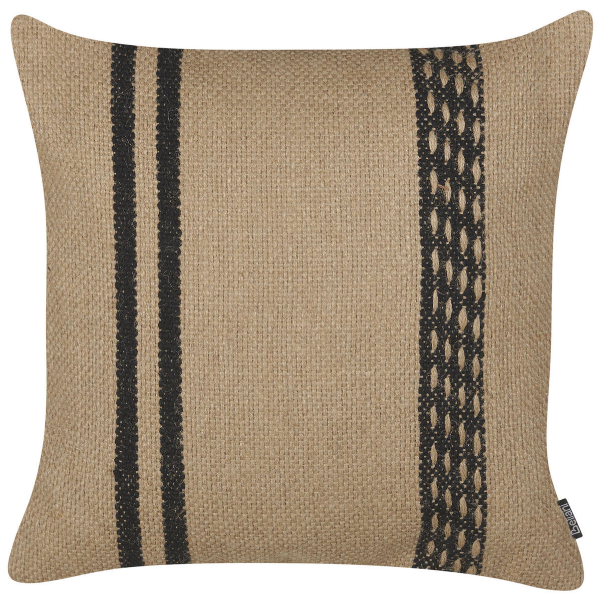 DEKOKISSEN Beige 45/45 cm Desalix - Beige/Schwarz, Naturmaterialien (45/45/10cm) - Beliani