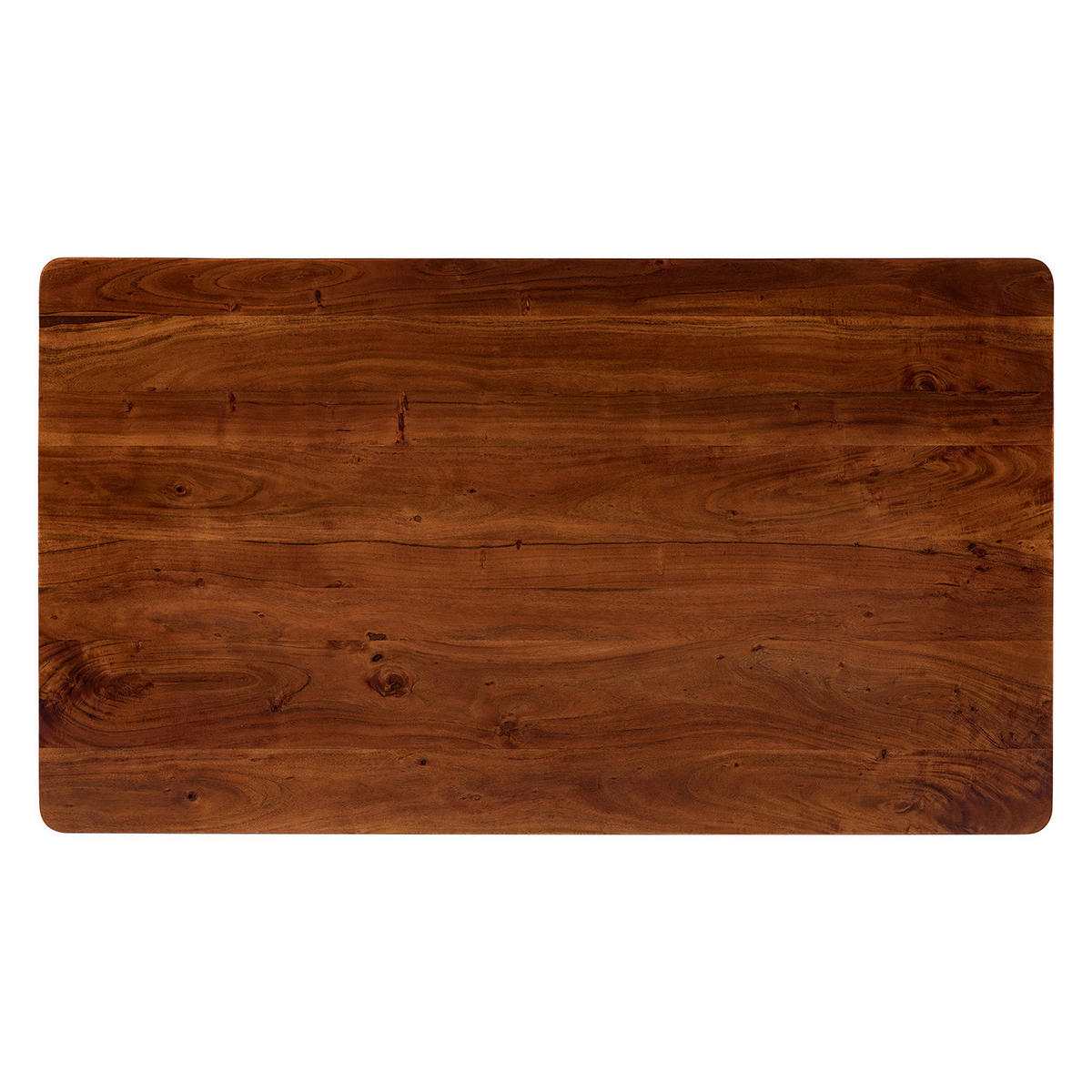 ESSTISCH - Akazie massiv / Metall - Akazie / Gold - Braun, Holz/Metall (90/160/76cm) - home24