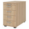 STANDCONTAINER - mit 4 Schubladen 80/42,8/72 cm in Eichefarben Chromgriff (Metall) - Eichefarben, Holzwerkstoff (42.8/72/80cm) - bümö