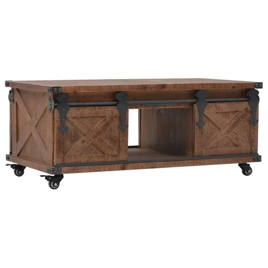 COUCHTISCH Massivholz Tanne 91x51x38 cm Braun - Braun, Holzwerkstoff (91/51/38cm) - furnicato