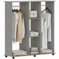 KLEIDERSCHRANK Grau 1 Stück - Grau, Holzwerkstoff (40/128/120cm) - GiPP