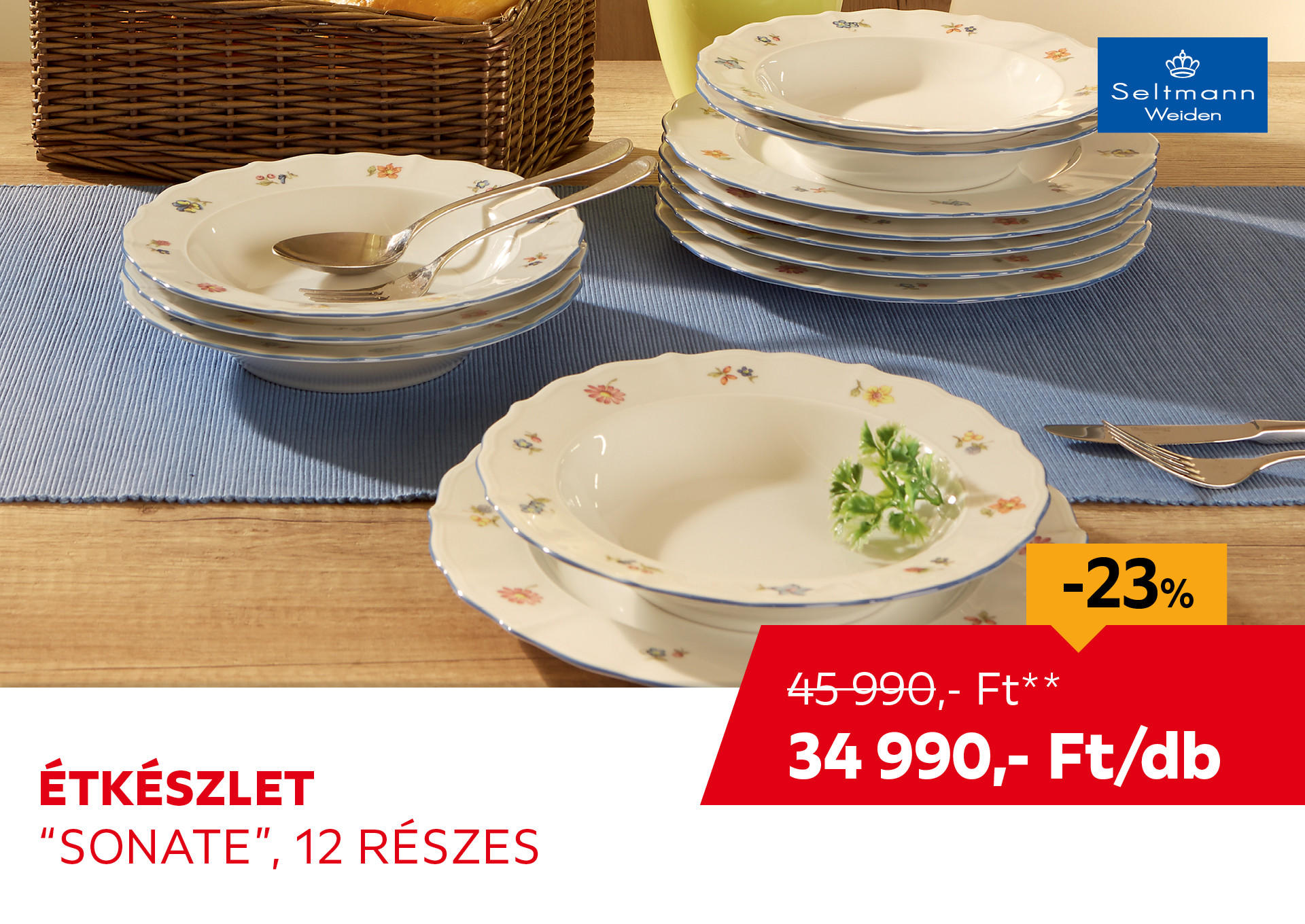 Étkészlet "Sonate", 12 részes /készlet Kiemelt termék 45990 Ft.- helyett 34990 Ft.-