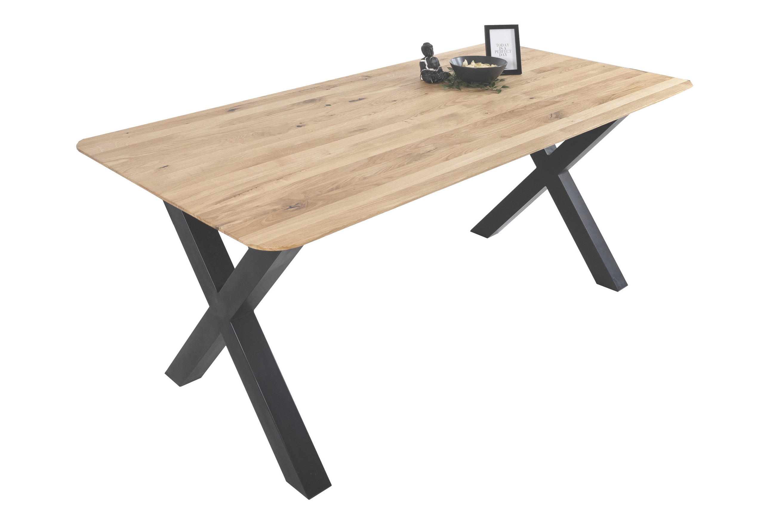 ESSTISCH LOTTE - Eichefarben/Beige, Holz/Metall (90/180/77cm) - SAM