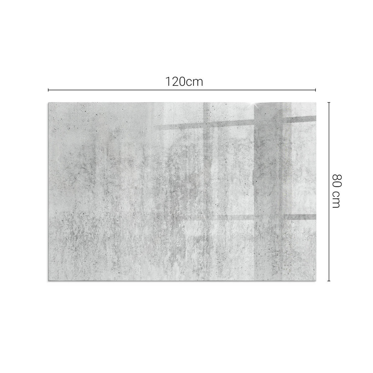 GLASPLATTE für Kamin 120x80 cm Grau - Grau, Glas (120/80/0.4cm) - ArtPrintCave