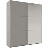 SCHWEBETÜRENSCHRANK ORIANNA 225/244/65 cm 2-türig mit Spiegel Grau - Grau, Holzwerkstoff (225/244/65cm) - MASSENO