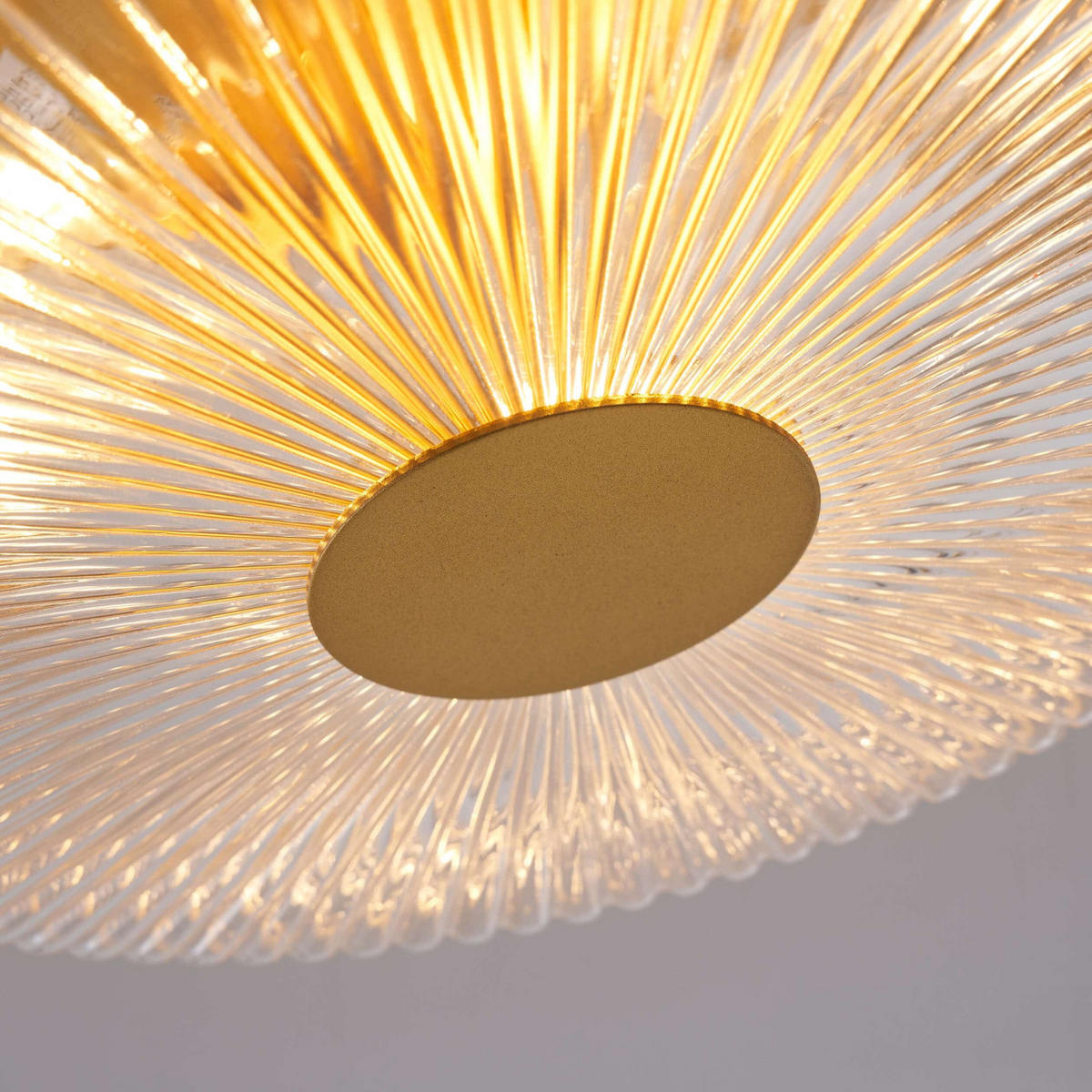 DECKENLEUCHTE Paolina, Transparent und goldfarben, 30cm - Transparent, Glas (30/30/13cm) - KOSILUM