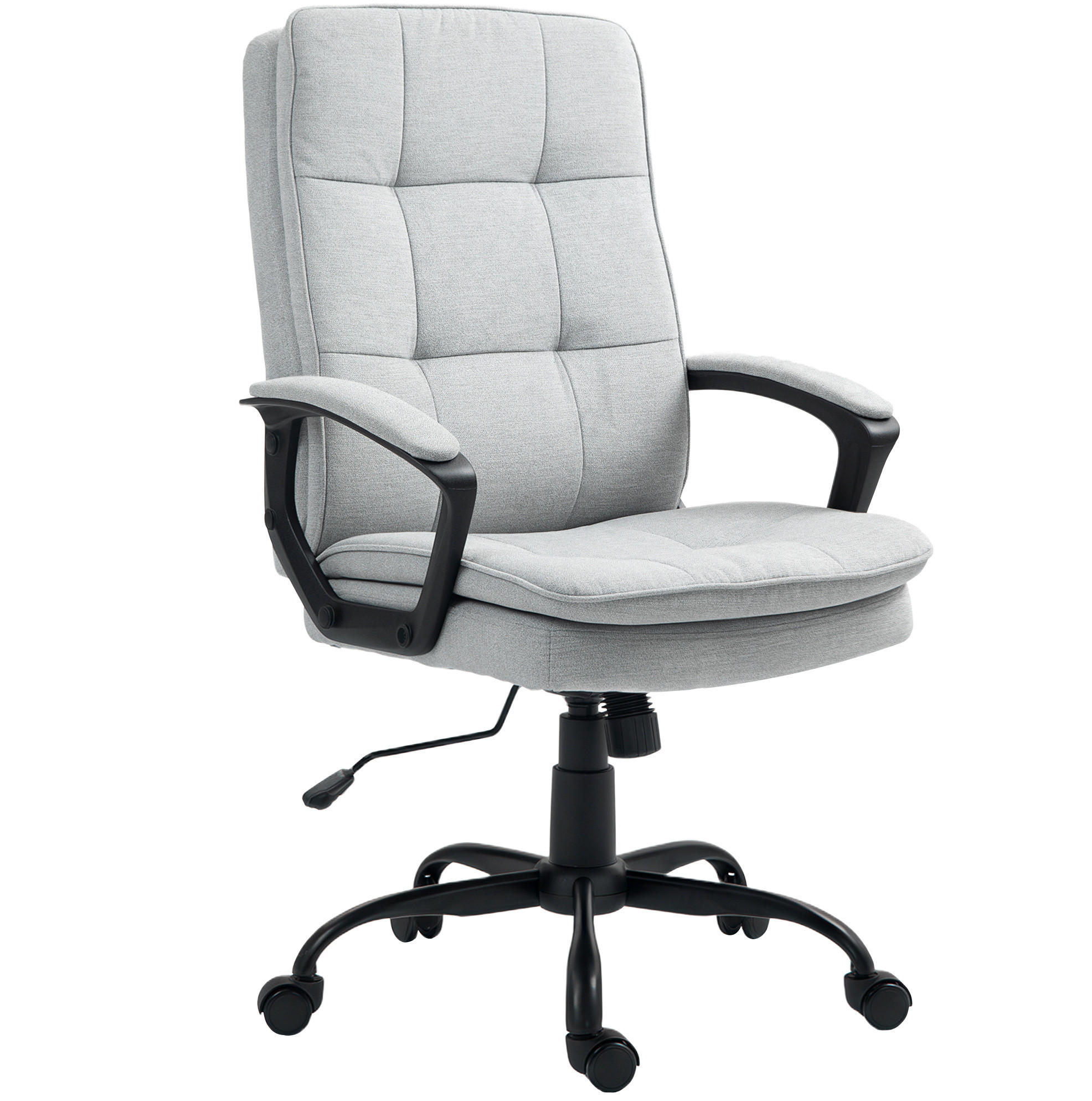 DREHSTUHL 70/63/102-112 cm grau aus Polyester mit Wippfunktion - Grau, Kunststoff (63/112/70cm) - OKWISH