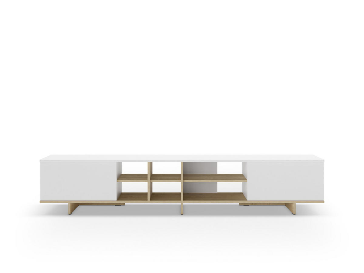 TV-STÄNDER Cequoia Weiß 230/35.6/44 cm - Weiß, Holz (35.6/44/230cm)