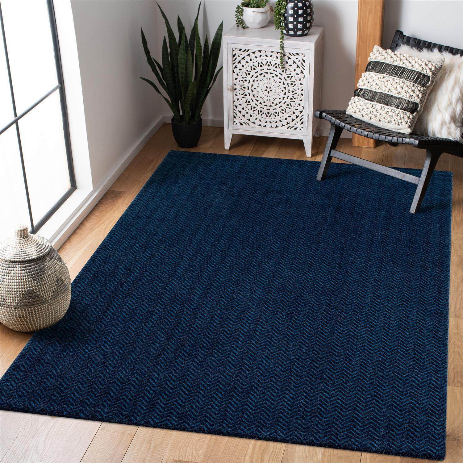 KURZFLOR-TEPPICH Fancy 805 Blau 120x160 cm - Blau, Textil (120/160cm) - carpet city