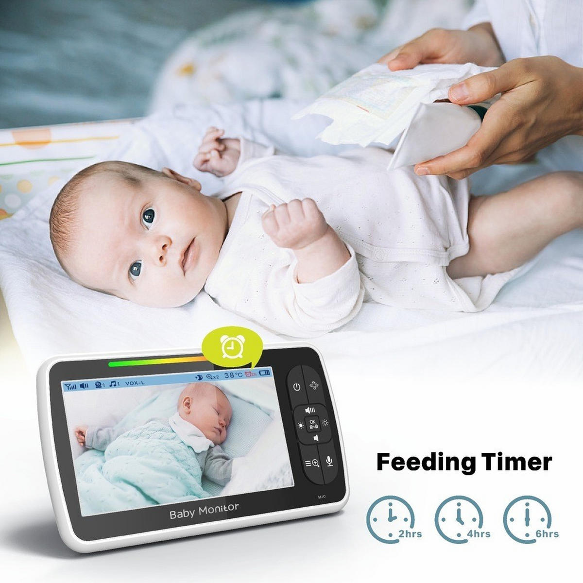 BABYPHONE, EU-Stecker, Effektive Pixel: 480 x 272 - Weiß, Kunststoff - Authentics