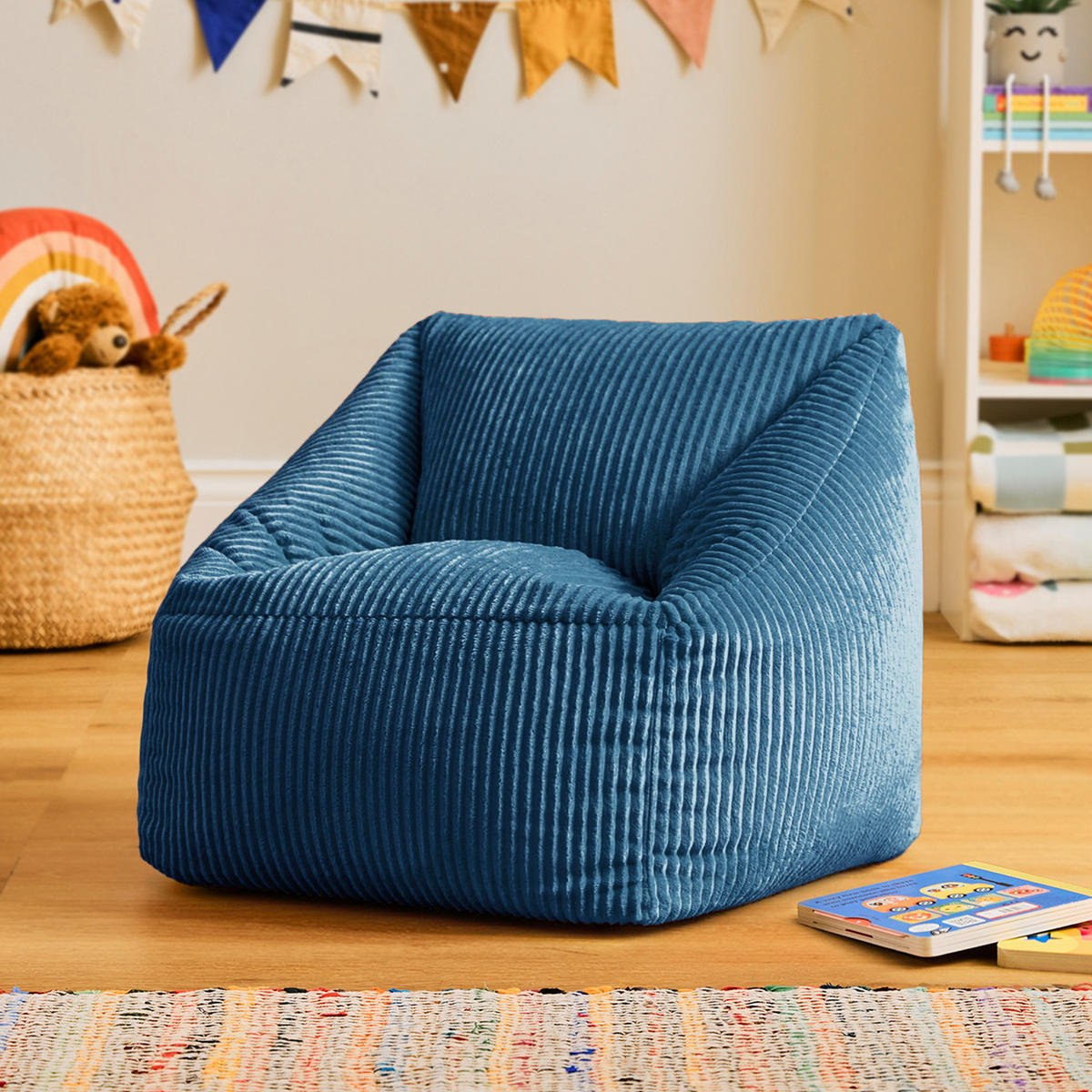 SITZSACK Sessel Flauschig für Kinder - Blau, Textil (55/44/55cm) - icon