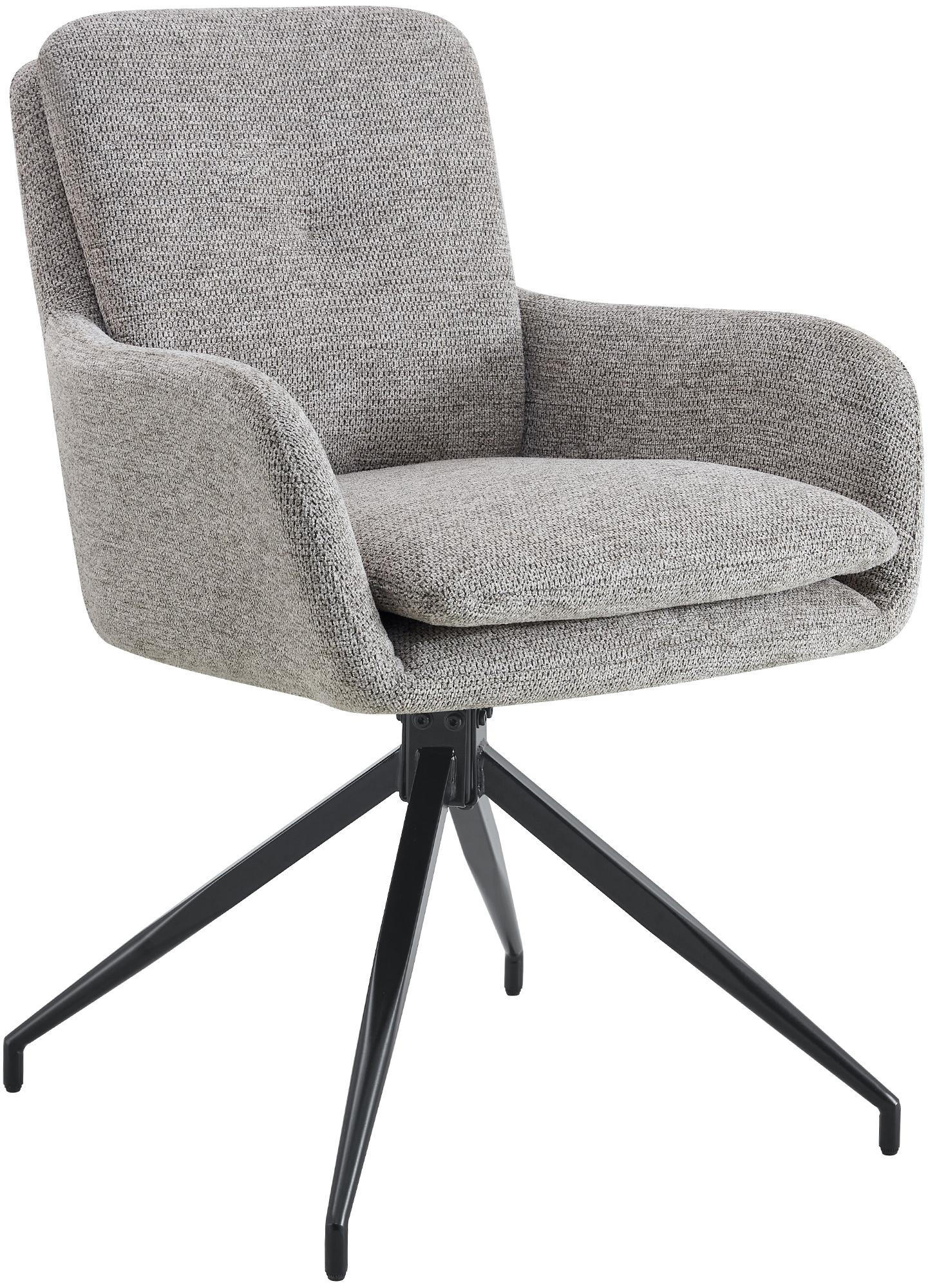 ESSZIMMERSTUHL Stoff Taupe - Taupe/Schwarz, Textil/Metall (58/85/63cm) - CLP