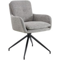 ESSZIMMERSTUHL Stoff Taupe - Taupe/Schwarz, Textil/Metall (58/85/63cm) - CLP