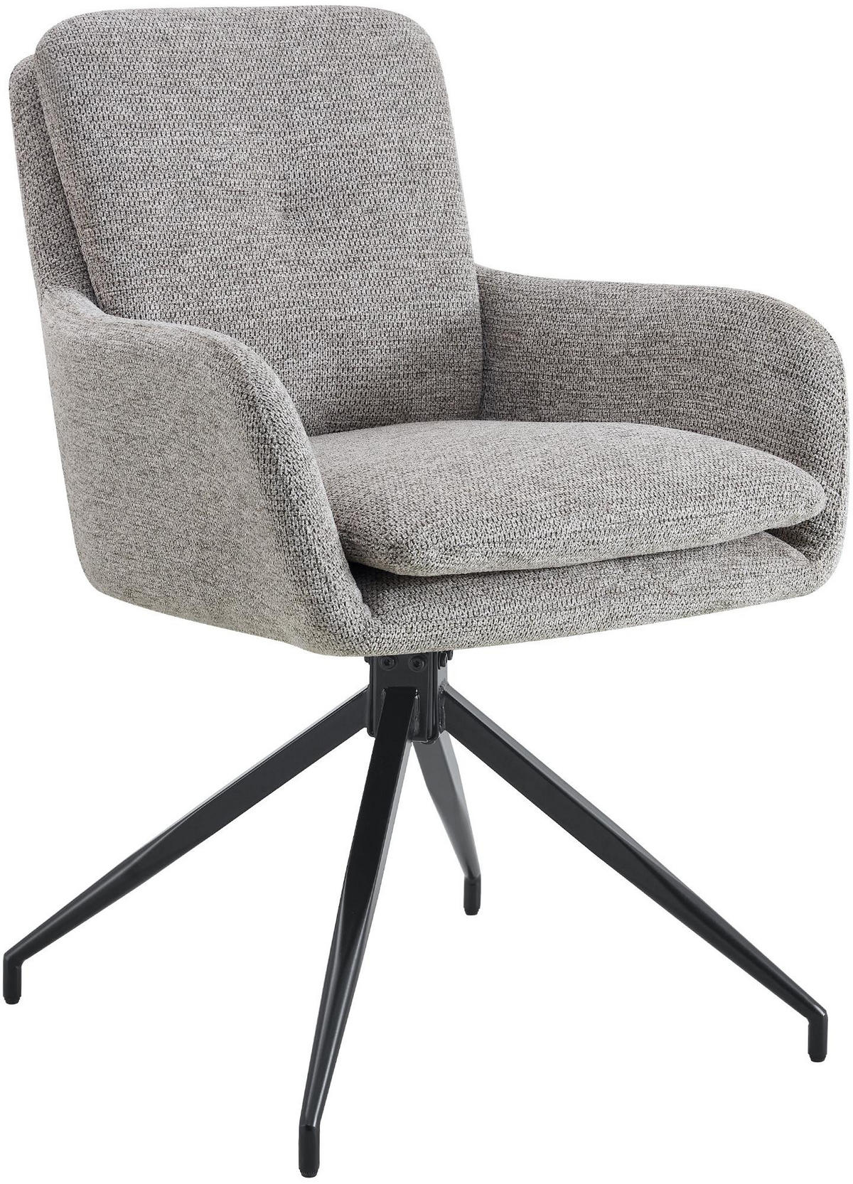 ESSZIMMERSTUHL Stoff Taupe - Taupe/Schwarz, Textil/Metall (58/85/63cm) - CLP