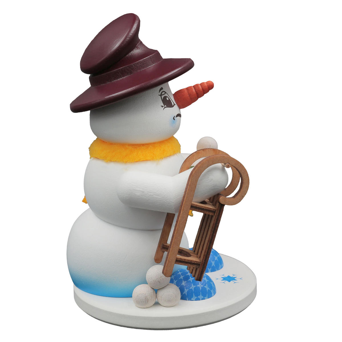 RAUCHFIGUR Scheemann Weiß Schlittenfahrer 13 cm - Multicolor, Holz (10/13/0.1cm)