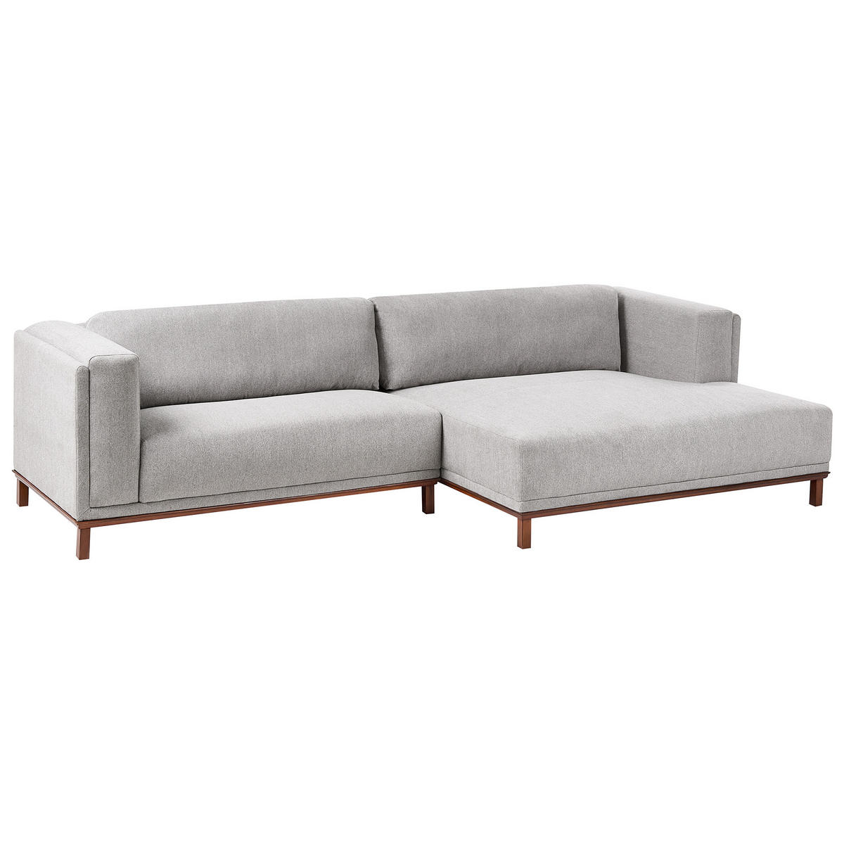 ECKSOFA 4-Sitzer Stoff Grau linksseitig Veng - Hellbraun/Dunkelgrau, Textil (310/155cm) - Beliani