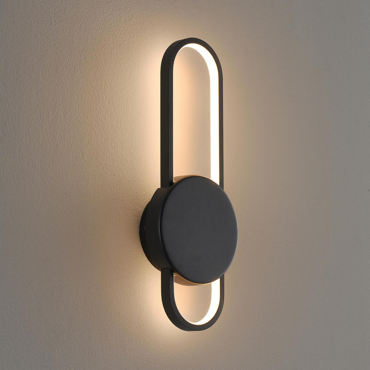 WANDLEUCHTE Piani, Schwarz, 40cm - Schwarz, Metall (15/40/6cm) - KOSILUM